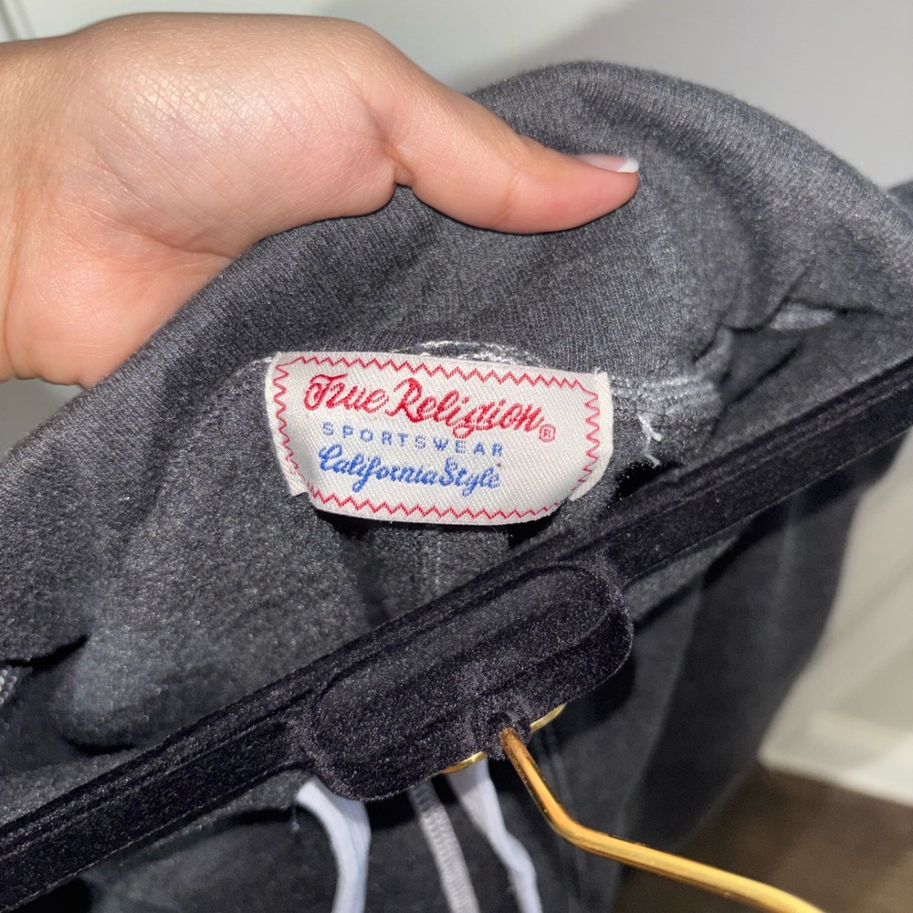 True Religion Black Sweat Joggers with White Logo - Picture 7 of 7